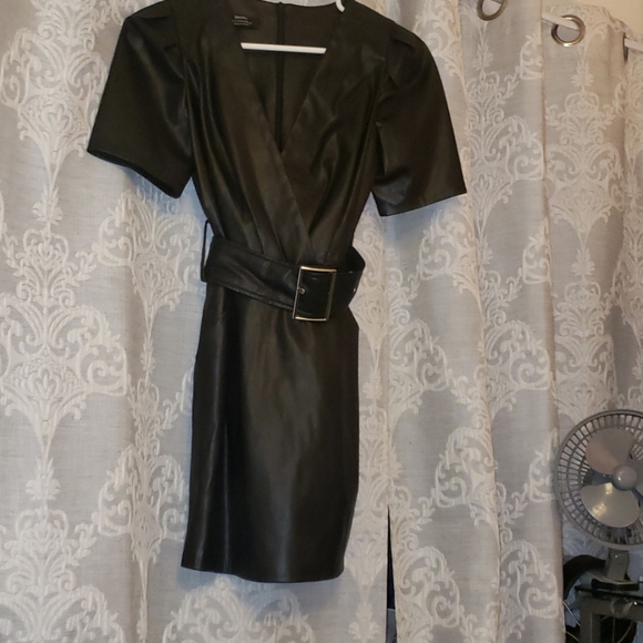Bershka | Dresses | Faux Leather Dress | Poshmark
